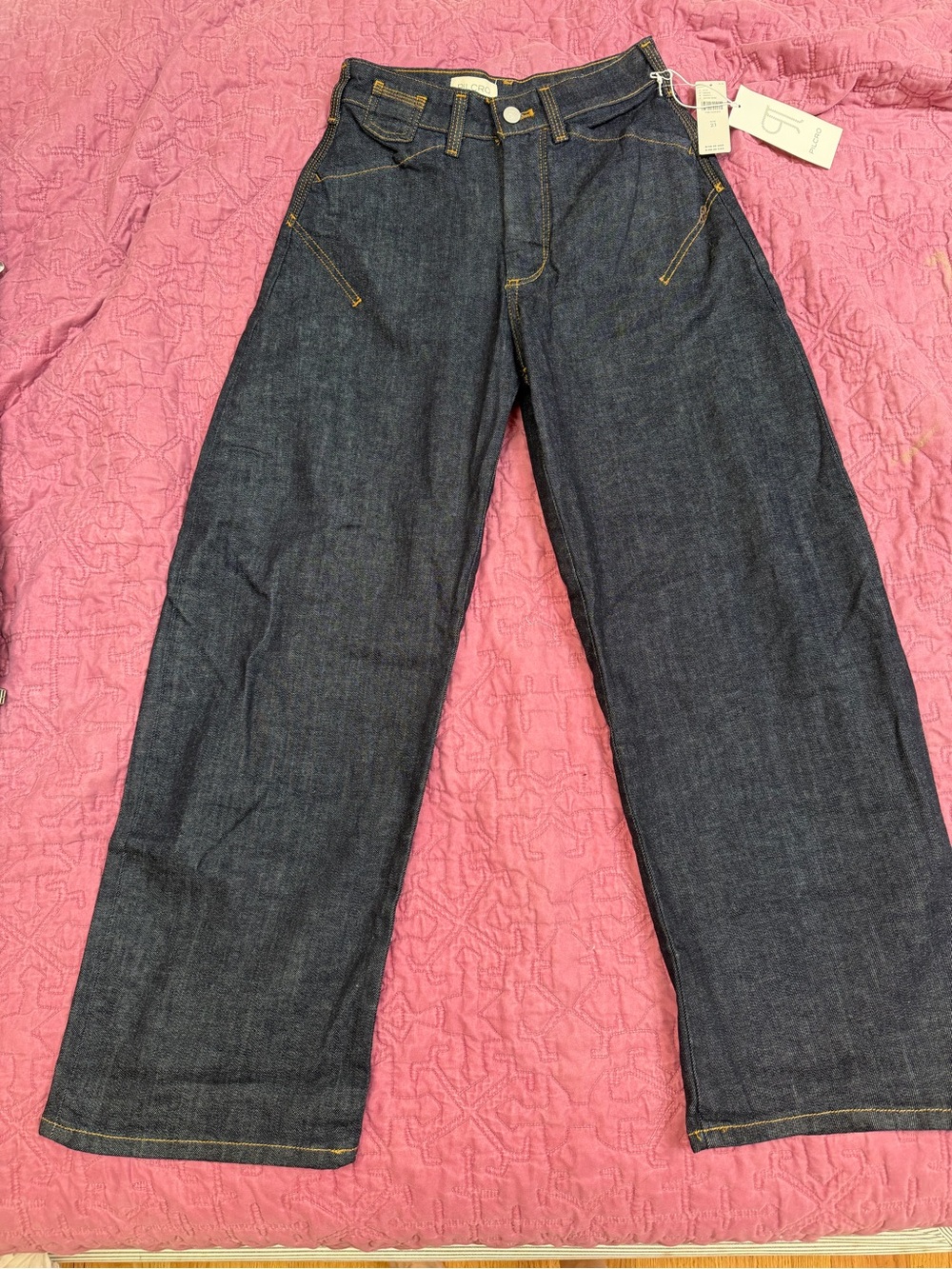 Pilcro Wide-Leg High-Rise Jeans in Dark Indigo - Picture 3 of 6